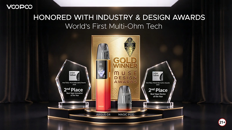 VOOPOO Multi-Ohm Cartridge Wins at 2026 InterTabac and Muse Design Awards - 1